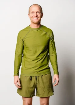 Kortni Jeane Olive Green | Mens Rashguard Top Olive_Green Clearance