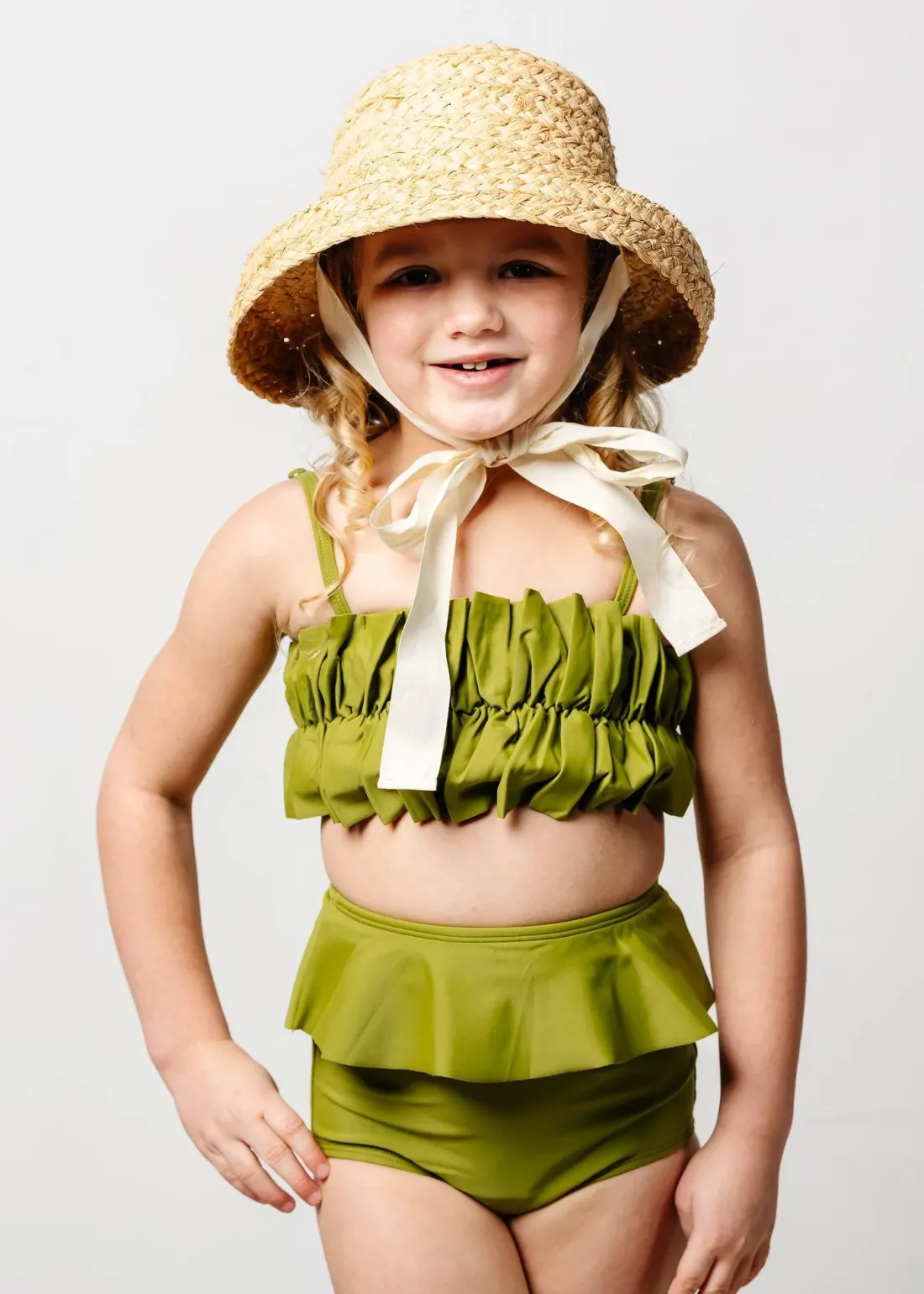 Kortni Jeane Olive Green | Mini Peplum Bottoms Olive_Green Sale