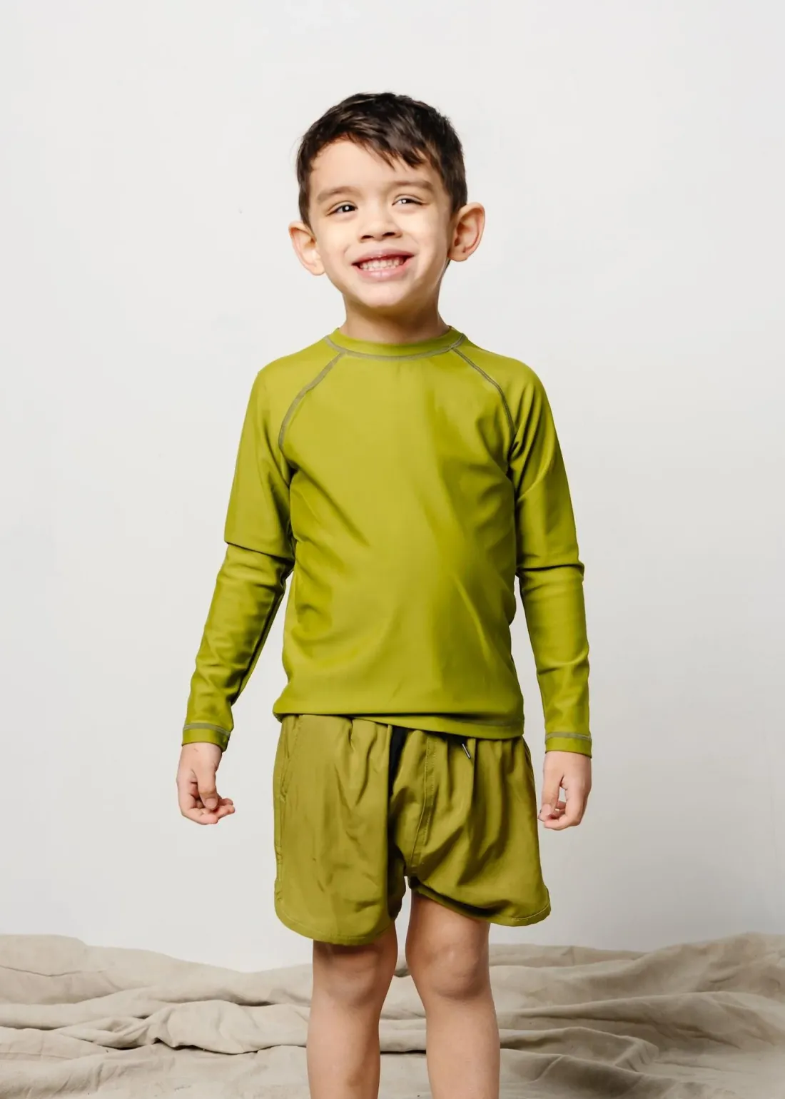 Kortni Jeane Olive Green | Mini Rashguard Top (Unisex) Olive_Green Discount