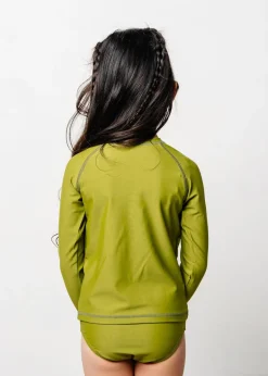 Kortni Jeane Olive Green | Mini Rashguard Top (Unisex) Olive_Green Discount