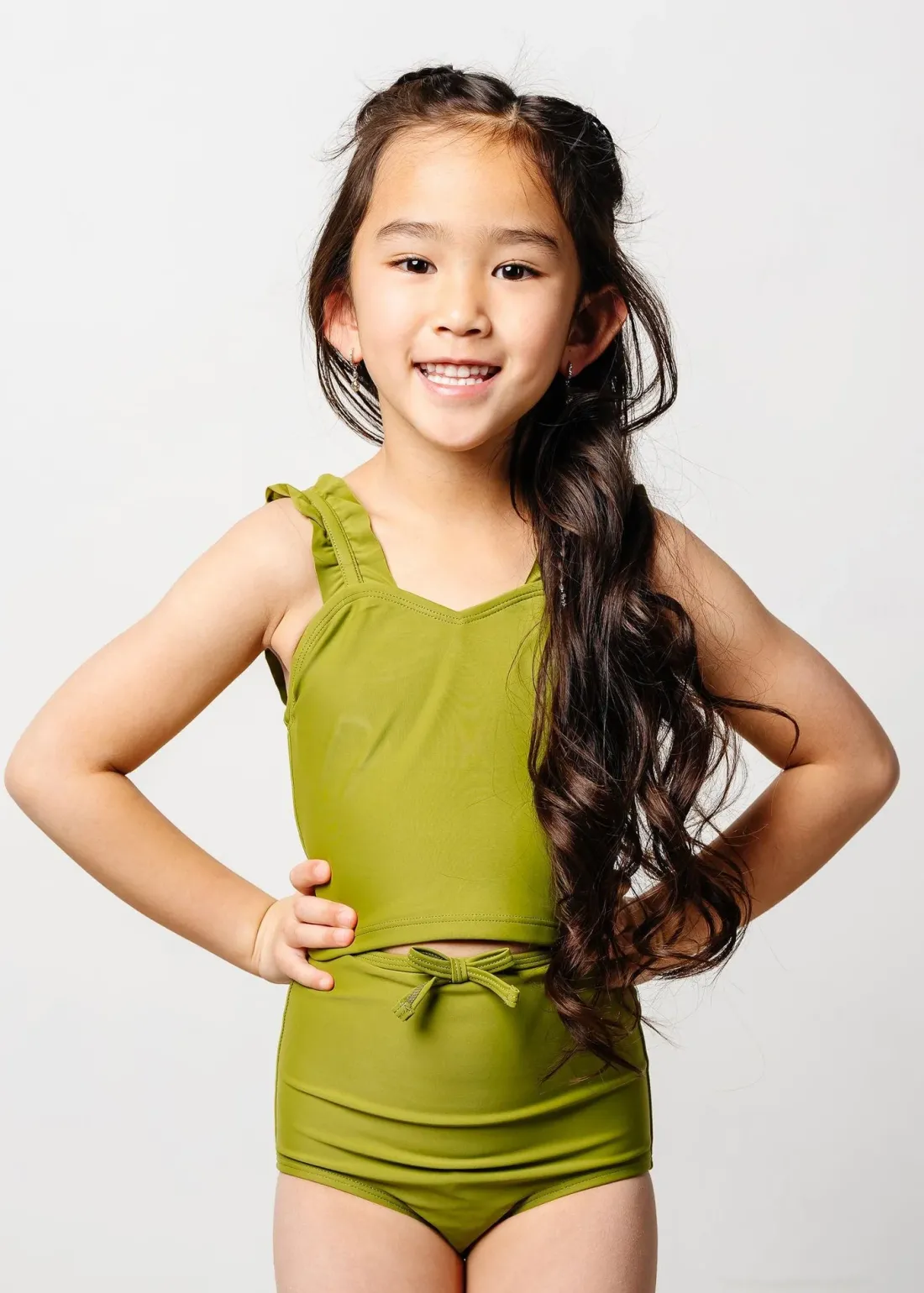 Kortni Jeane Olive Green | Mini Ripple Top Olive_Green Hot