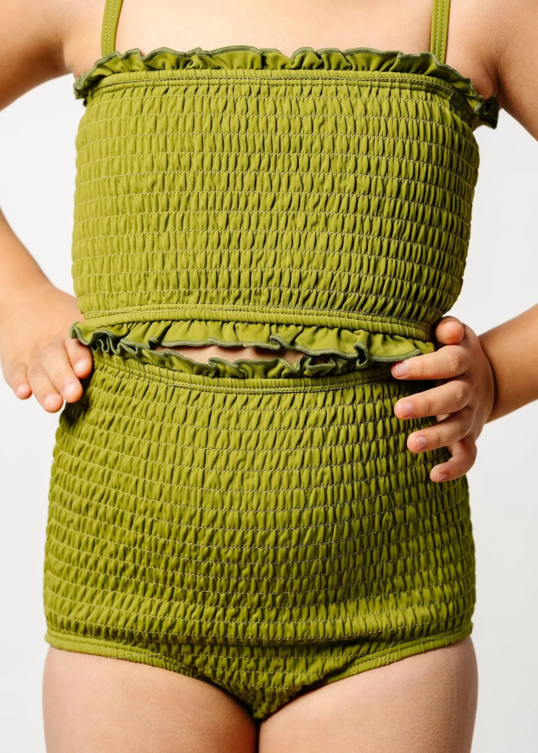 Kortni Jeane Olive Green | Mini Smocked Bottoms Olive_Green Fashion