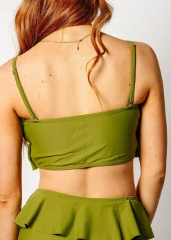Kortni Jeane Olive Green | Oversized Ruffle Top Olive_Green Discount