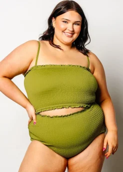 Kortni Jeane Olive Green | Smocked Bottoms Olive_Green Outlet