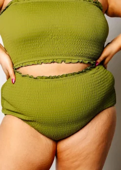 Kortni Jeane Olive Green | Smocked Bottoms Olive_Green Outlet