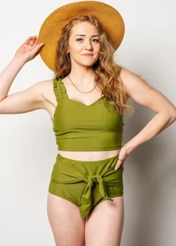 Kortni Jeane Olive Green | Tie-Up-Front Bottoms Olive_Green Sale