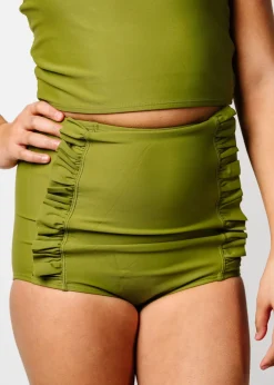 Kortni Jeane Olive Green | Youth Down in Front Ruffle Bottoms Olive_Green Online