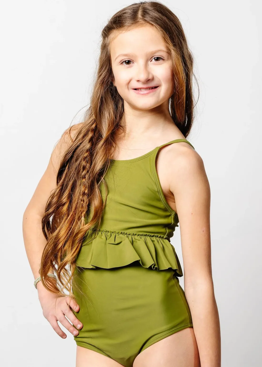 Kortni Jeane Olive Green | Youth High-Waisted Bottoms Olive_Green Outlet