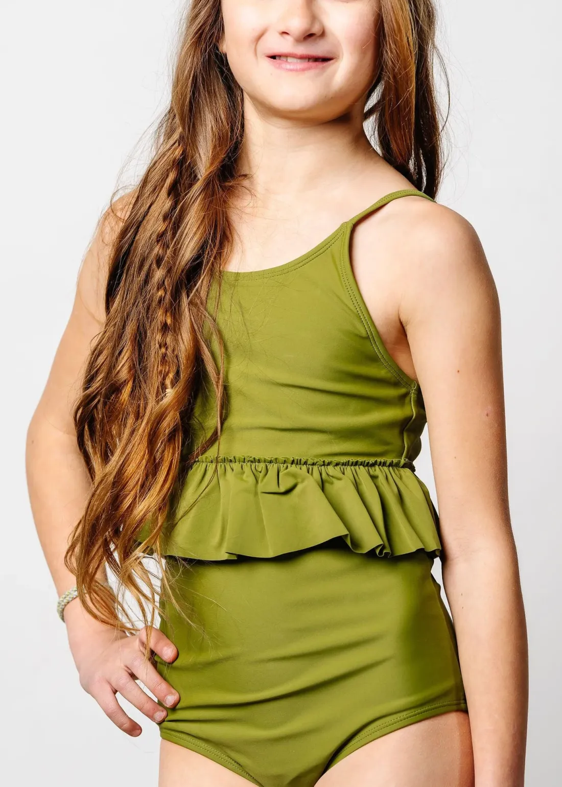 Kortni Jeane Olive Green | Youth High-Waisted Bottoms Olive_Green Outlet