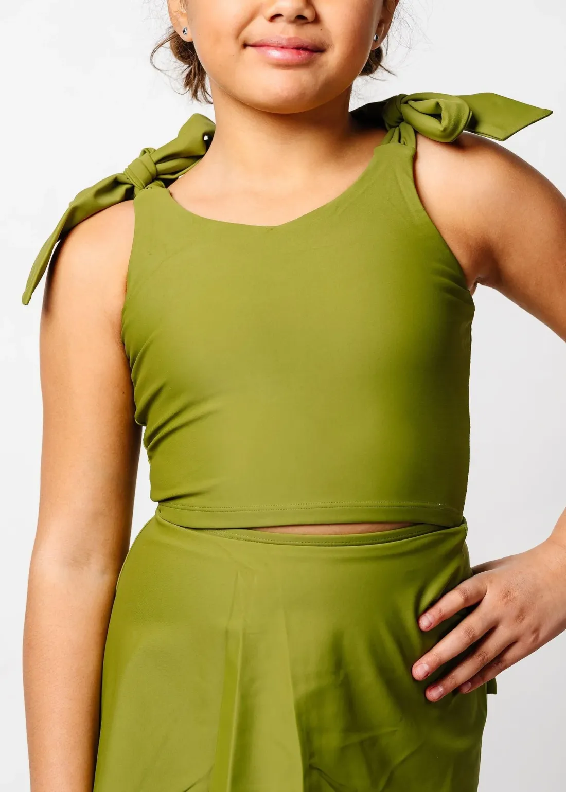 Kortni Jeane Olive Green | Youth Knot Top Olive_Green Fashion