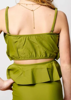 Kortni Jeane Olive Green | Youth Oversized Ruffle Top Olive_Green Fashion
