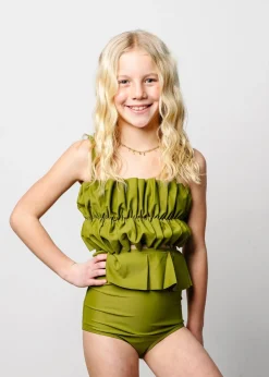Kortni Jeane Olive Green | Youth Peplum Bottoms Olive_Green Discount