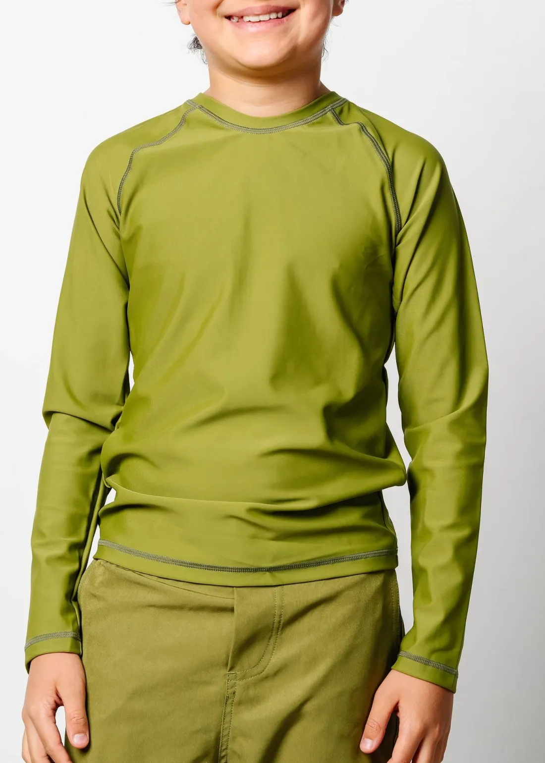 Kortni Jeane Olive Green | Youth Rashguard Top (Unisex) Olive_Green Clearance