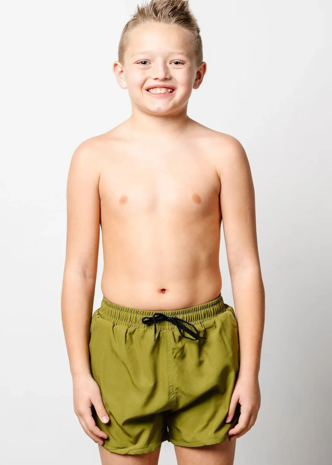 Kortni Jeane Olive Green | Youth Retro Shorties Olive_Green Sale