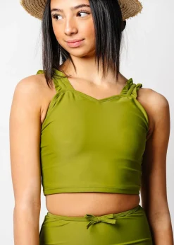 Kortni Jeane Olive Green | Youth Ripple Top Olive_Green Fashion