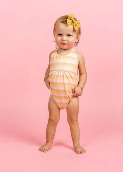 Kortni Jeane Peachy Stripe | Baby Romper One-Piece PeachyStripe Online
