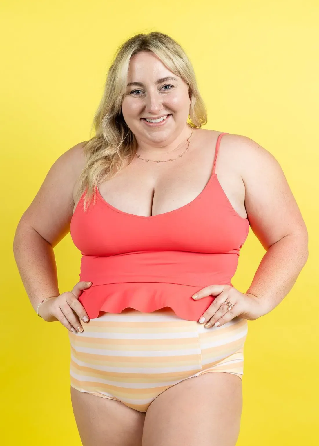 Kortni Jeane Peachy Stripe | High-Waisted Bottoms PeachyStripe Fashion