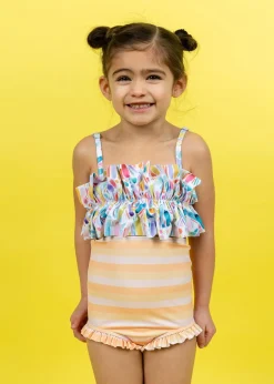 Kortni Jeane Peachy Stripe | Mini All Ruffled Up Bottoms PeachyStripe Hot