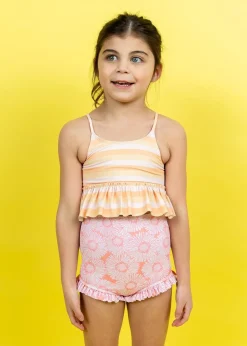 Kortni Jeane Peachy Stripe | Mini Peplum Top PeachyStripe New