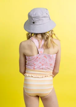 Kortni Jeane Peachy Stripe | Youth Mid-Ruffle Bottoms PeachyStripe Clearance