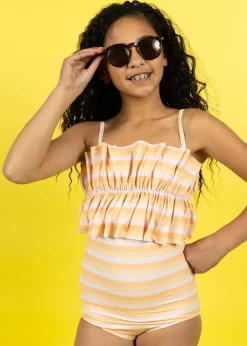 Kortni Jeane Peachy Stripe | Youth Oversized Ruffle Top PeachyStripe Best