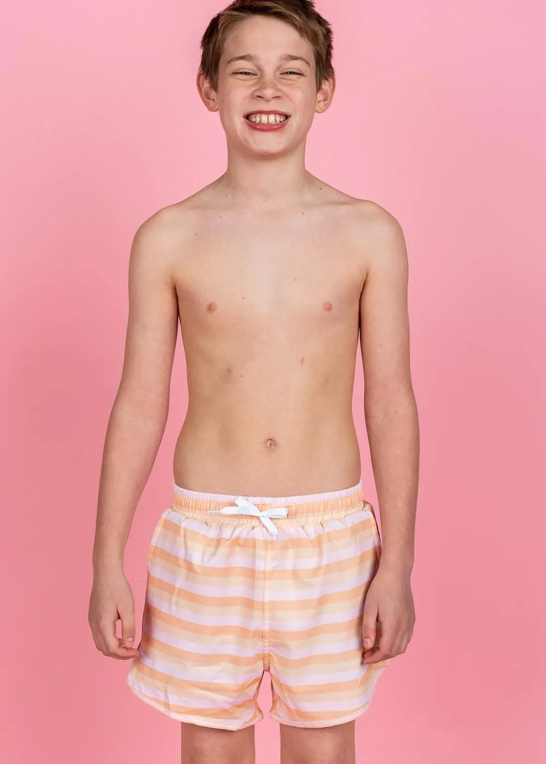 Kortni Jeane Peachy Stripe | Youth Retro Shorties PeachyStripe Outlet