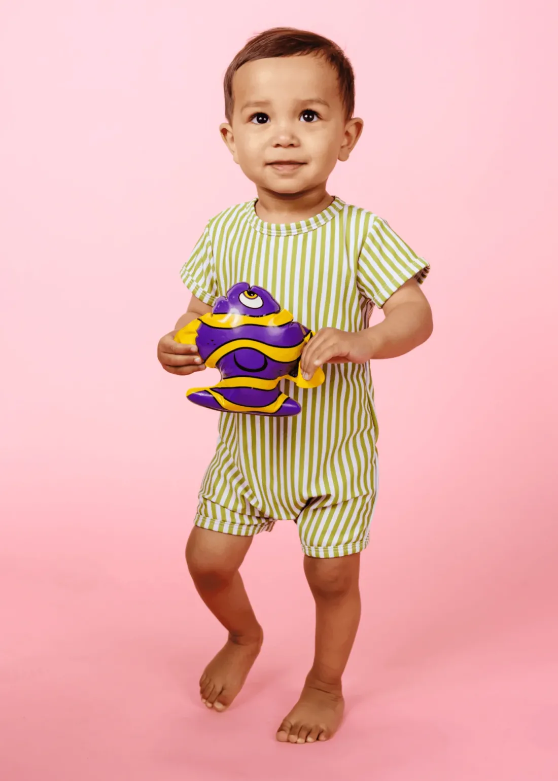 Kortni Jeane Pear Stripes | Baby Shorties Rashguard (Unisex) PearStripes Sale