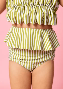 Kortni Jeane Pear Stripes | Mini Peplum Bottoms PearStripes New