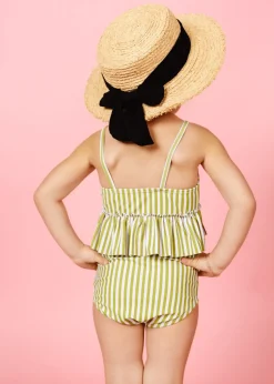 Kortni Jeane Pear Stripes | Mini Peplum Top PearStripes Discount