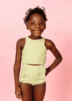 Kortni Jeane Pear Stripes | Mini Racer Back Top PearStripes Hot