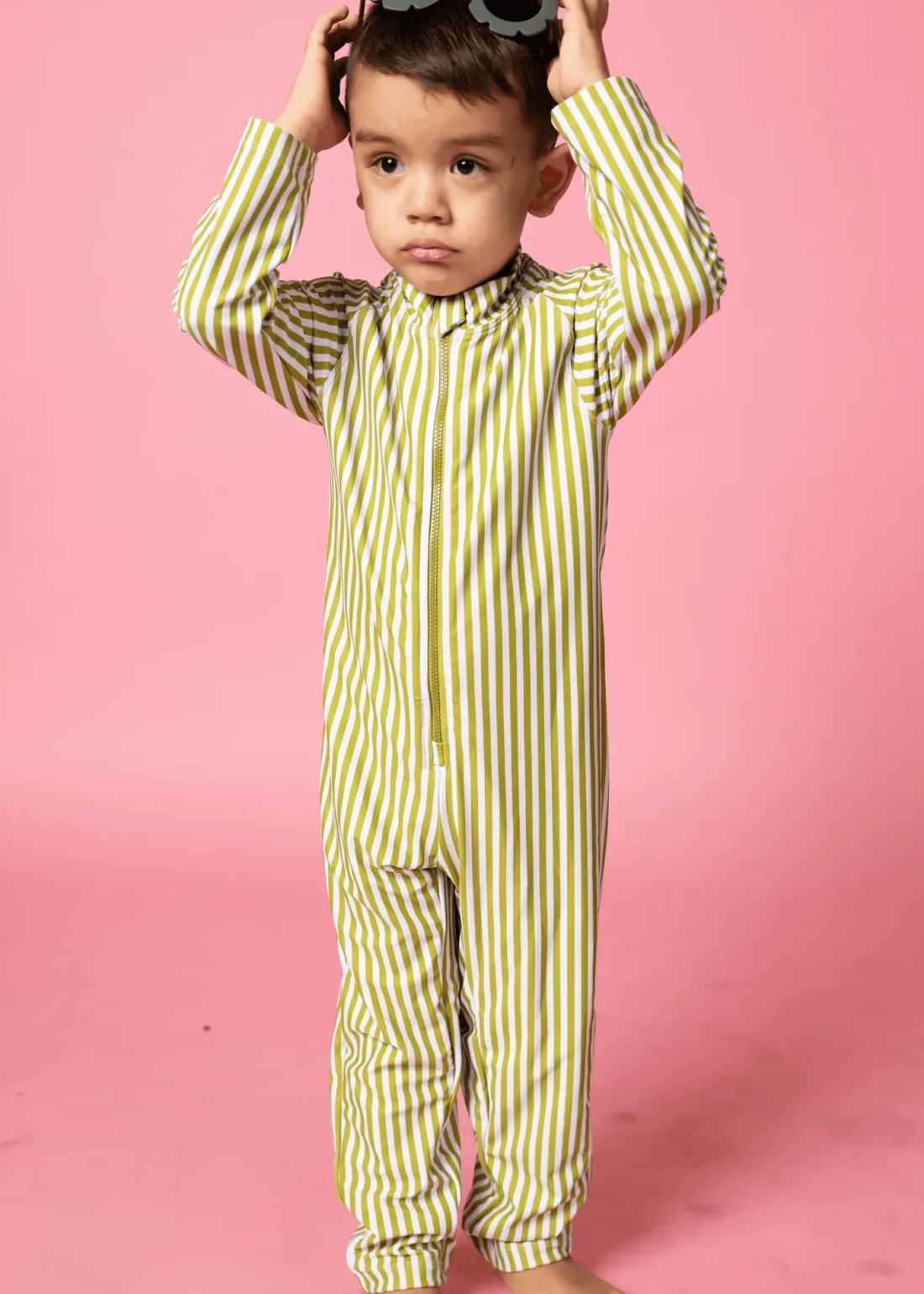 Kortni Jeane Pear Stripes | Mini Rashguard One-Piece (Unisex) PearStripes Sale