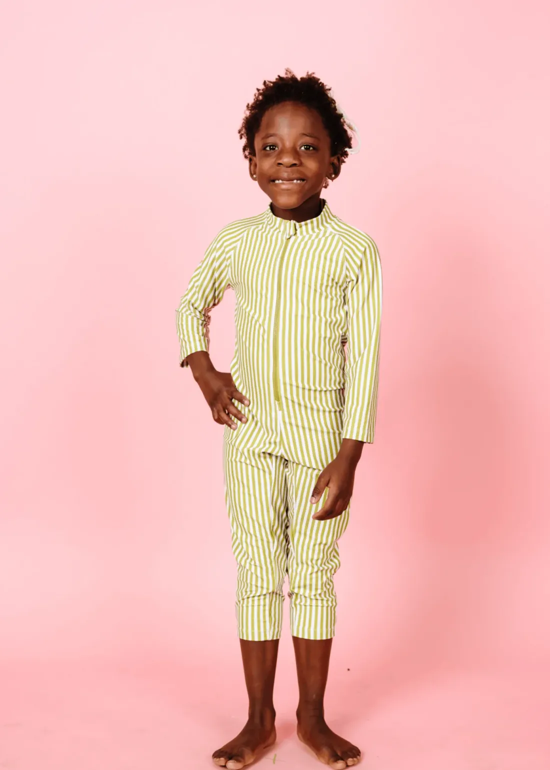 Kortni Jeane Pear Stripes | Mini Rashguard One-Piece (Unisex) PearStripes Sale