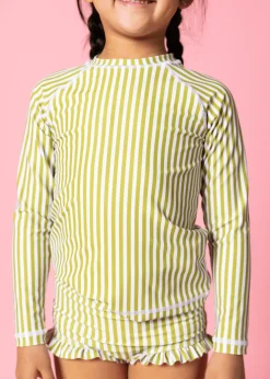 Kortni Jeane Pear Stripes | Mini Rashguard Top (Unisex) PearStripes New