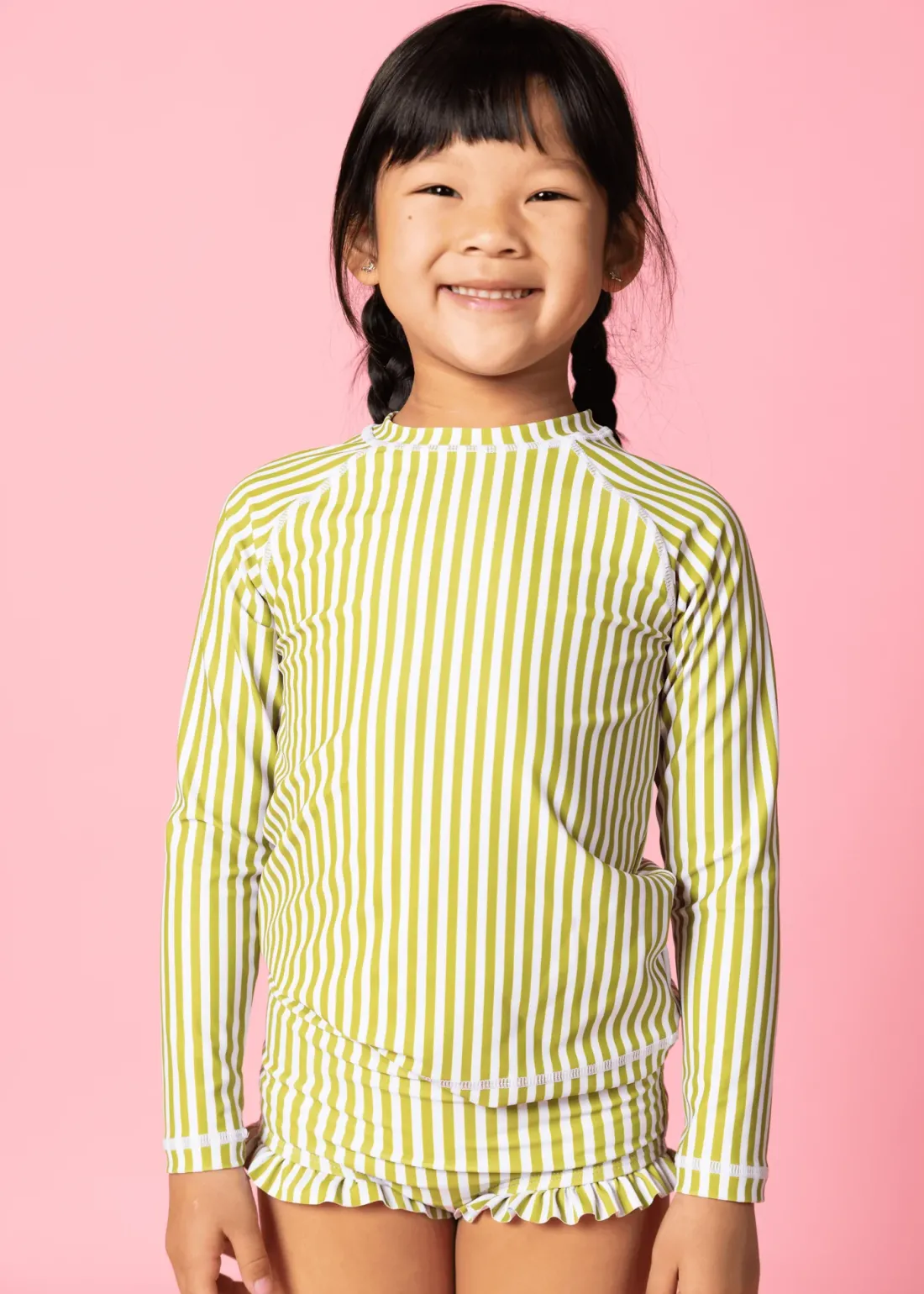 Kortni Jeane Pear Stripes | Mini Rashguard Top (Unisex) PearStripes New