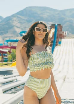 Kortni Jeane Pear Stripes | Oversized Ruffle Top PearStripes Fashion