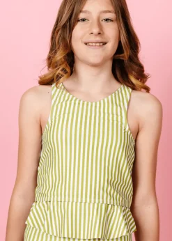 Kortni Jeane Pear Stripes | Youth Racer Back Top PearStripes Online