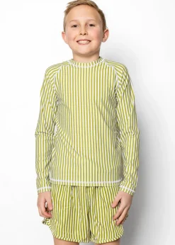 Kortni Jeane Pear Stripes | Youth Rashguard Top (Unisex) PearStripes Best
