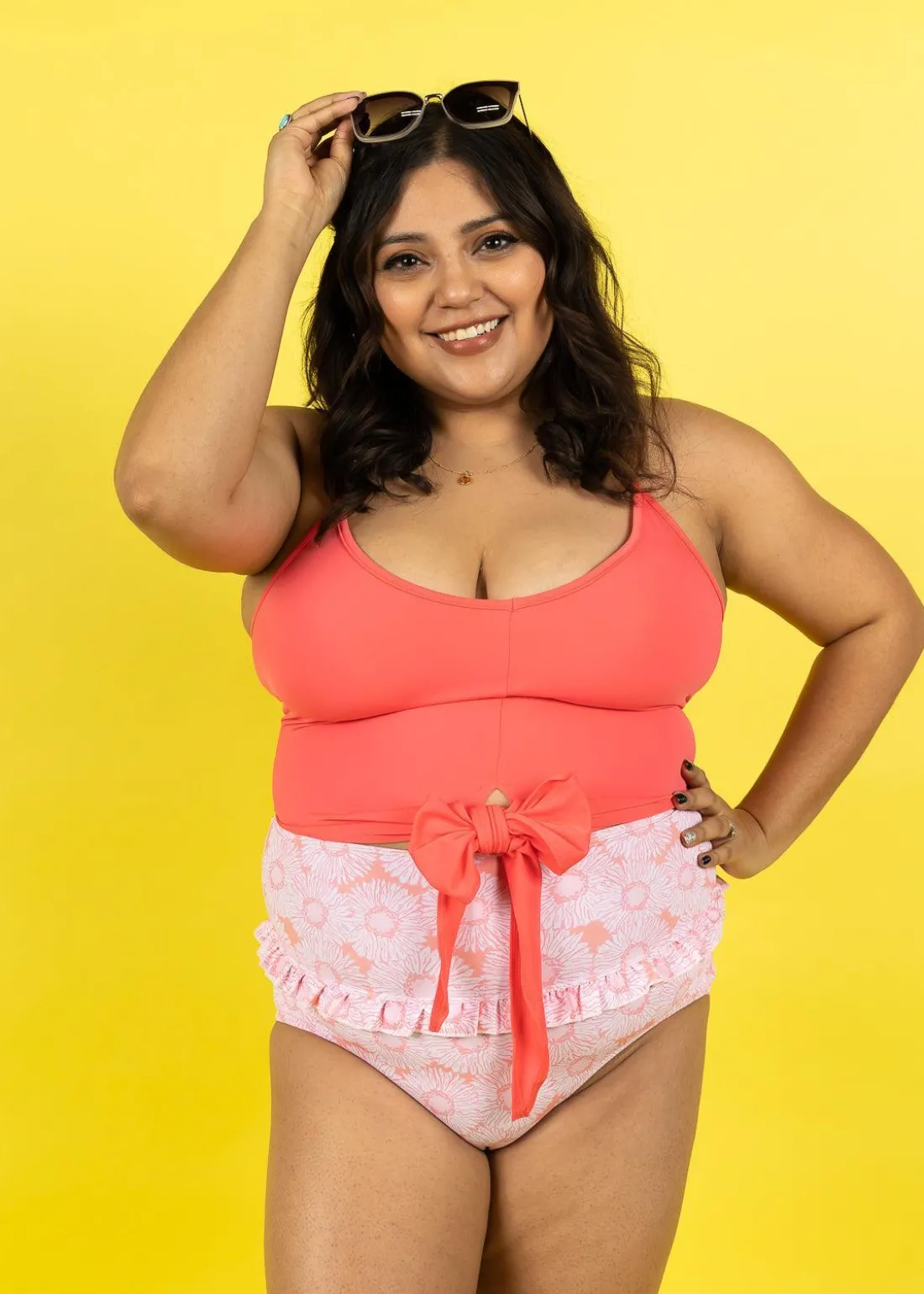 Kortni Jeane Pink Daisies | Mid-Ruffle Bottoms PinkDaisies Outlet
