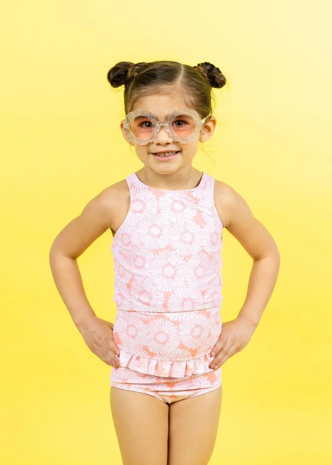 Kortni Jeane Pink Daisies | Mini Mid-Ruffle Bottoms PinkDaisies Sale