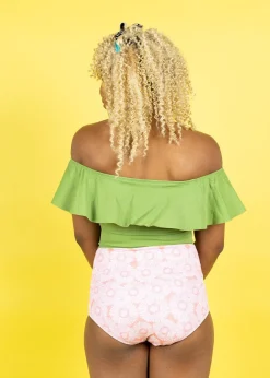 Kortni Jeane Pink Daisies | Ruched Bottoms 2.0 PinkDaisies Clearance