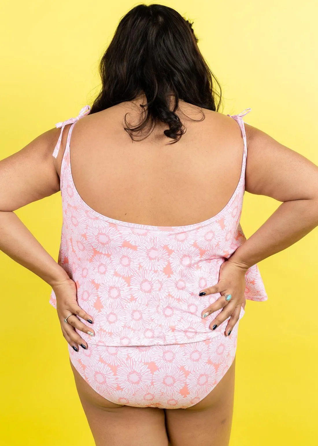 Kortni Jeane Pink Daisies | Ruched Bottoms 2.0 PinkDaisies Clearance
