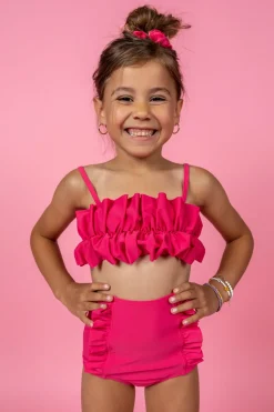 Kortni Jeane Pink Raspberry | Mini Down in Front Ruffle Bottoms PinkRaspberry Outlet
