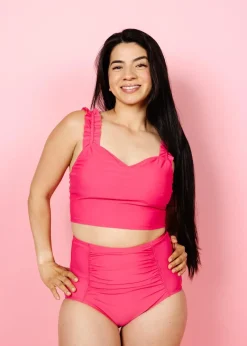 Kortni Jeane Pink Raspberry | Ruched Bottoms 2.0 PinkRaspberry Clearance