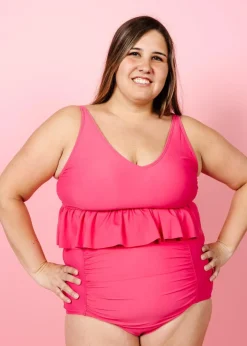 Kortni Jeane Pink Raspberry | Ruched Bottoms 2.0 PinkRaspberry Clearance