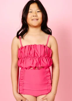 Kortni Jeane Pink Raspberry | Youth Down in Front Ruffle Bottoms PinkRaspberry Hot
