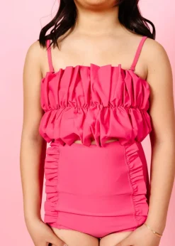 Kortni Jeane Pink Raspberry | Youth Oversized Ruffle Top PinkRaspberry Hot
