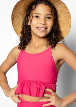 Kortni Jeane Pink Raspberry | Youth Peplum Top PinkRaspberry Discount