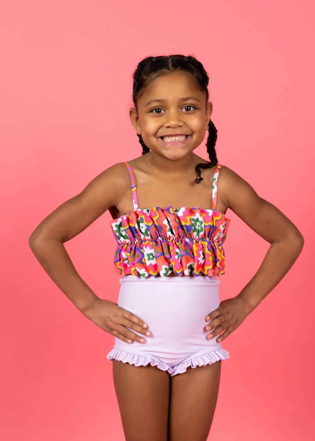 Kortni Jeane Psychedelic Flower | Mini Oversized Ruffle Top PsychedelicFlower Sale