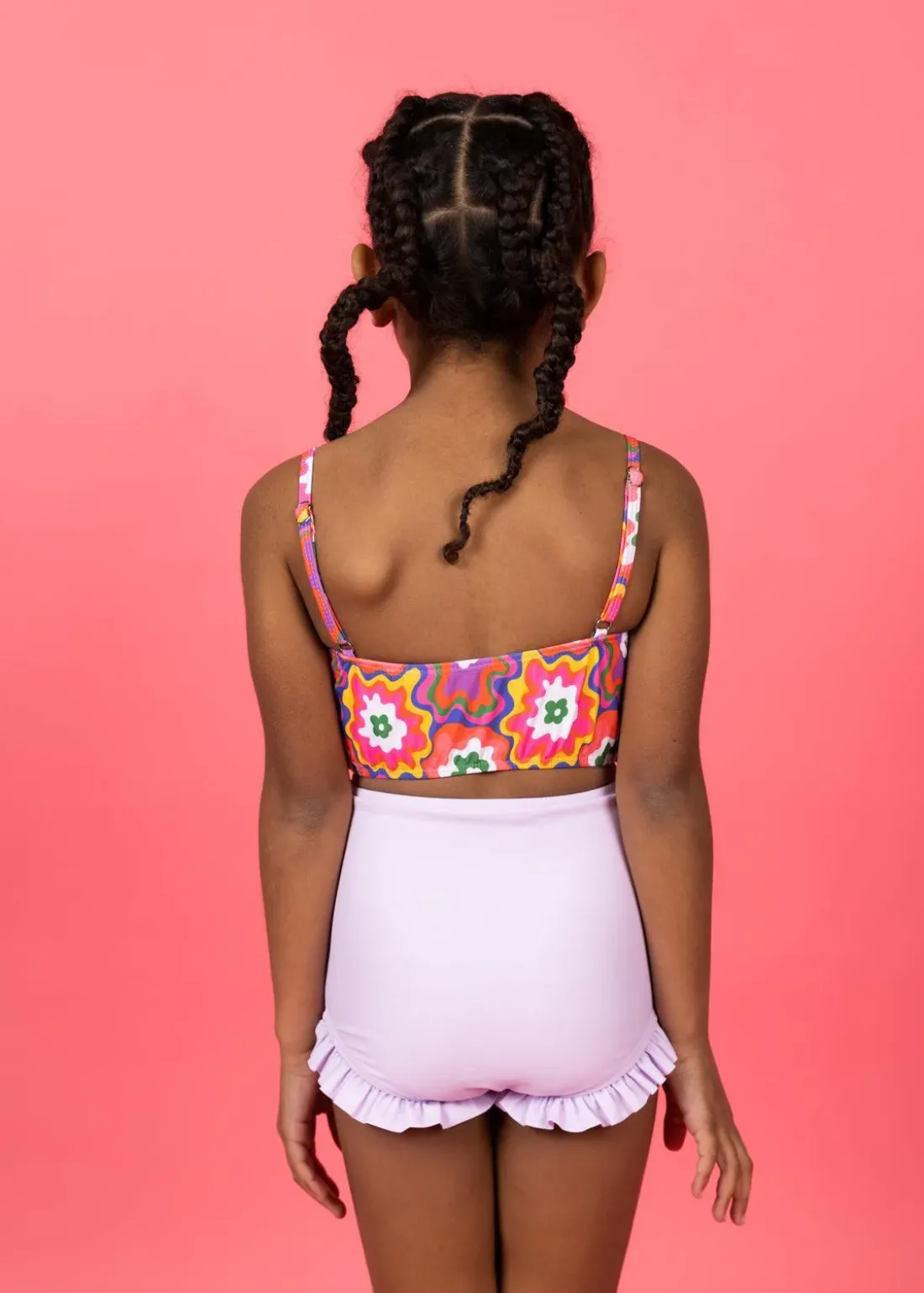 Kortni Jeane Psychedelic Flower | Mini Oversized Ruffle Top PsychedelicFlower Sale