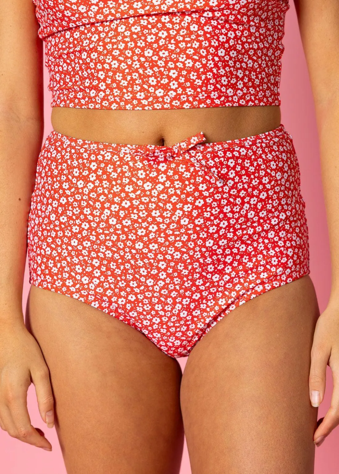 Kortni Jeane Red Ditsy Floral | Bow Bottoms RedDitsyFloral Sale